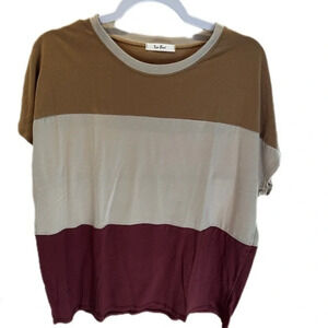 Women's Medium Fall Color Block Oversize Shirt​